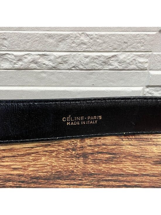 Celine Leather Carriage Logo Gold Belt Black main image 5